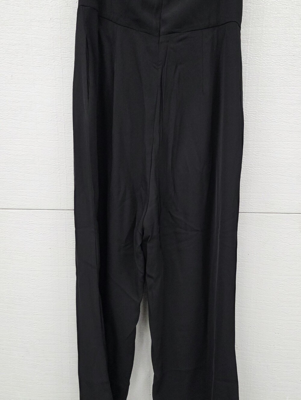 Strapless  Modern Nwot Large Black Wide-Leg Jumpsuit W Pockets - Picture 6 of 8